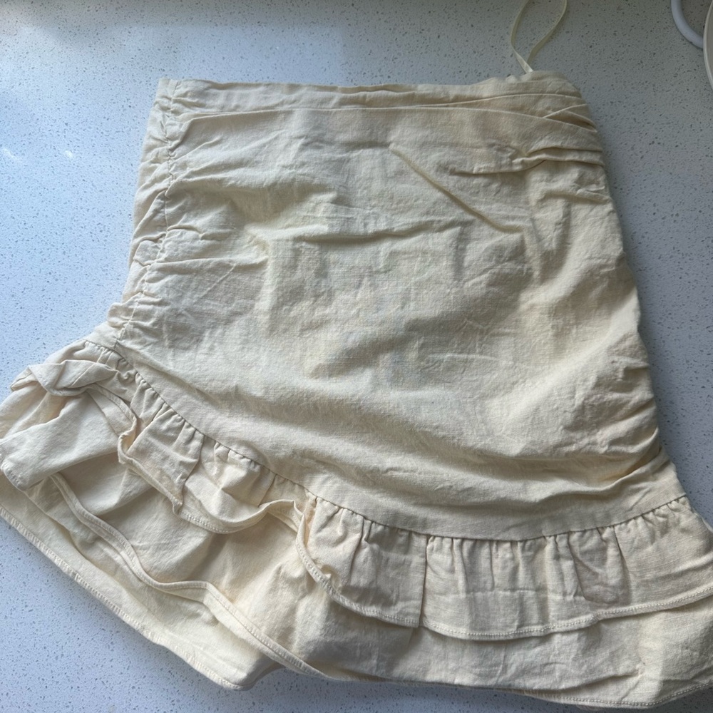 MARBLE Light Cream Skirt with Ruffles